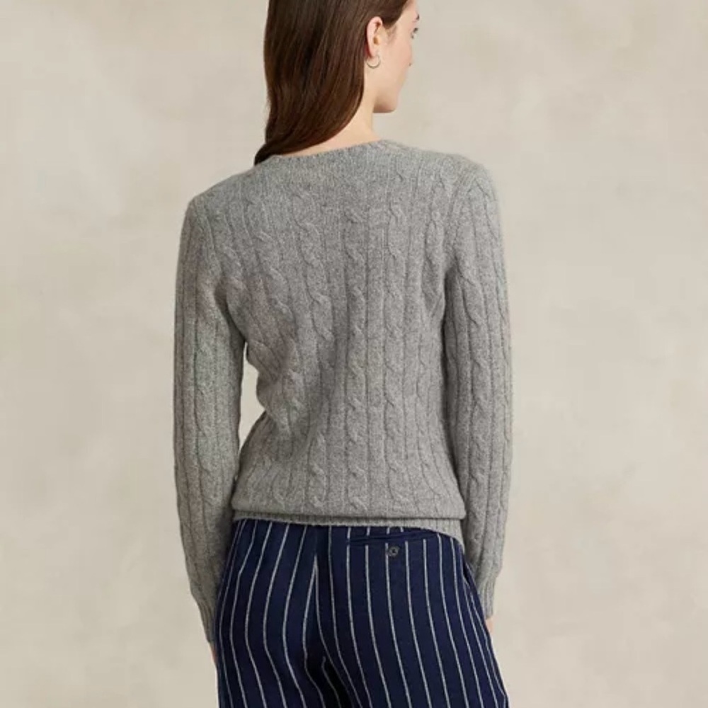 Polo Ralph Lauren Gray Cable Knit Cashmere Sweater Women’s Size XXL NWT - Picture 4 of 9